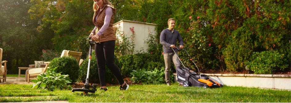 WORX Power Share Lawn and Garden Combo Kits Lawn Mower and String Trimmer and Edger
